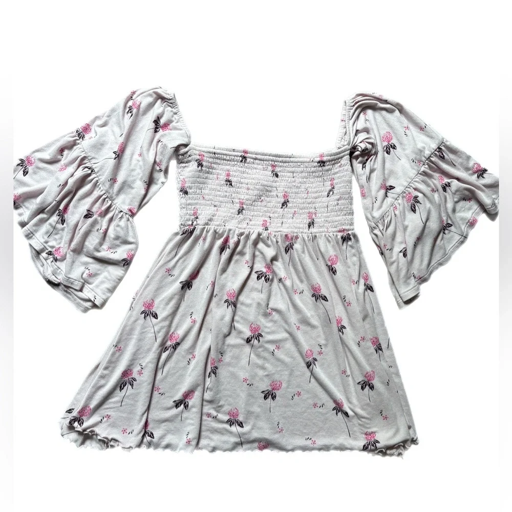 Free People Lana Off Shoulder Smocked Top Small Boho Cottagecore Floral Fairy
